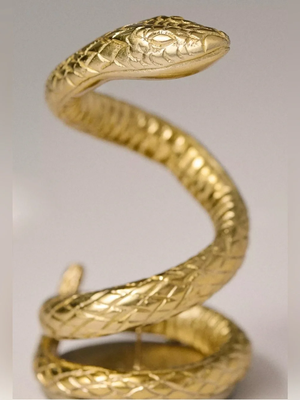 NEW Anthropologie Adelle Gold Snake Taper Candle Holder, Short